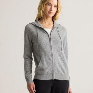 Quince Mongolian cashmere full zip hoodie